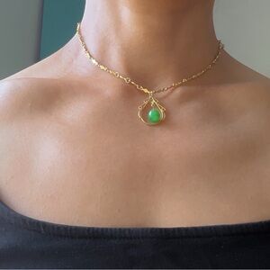 Elegant Gold and Green Necklace